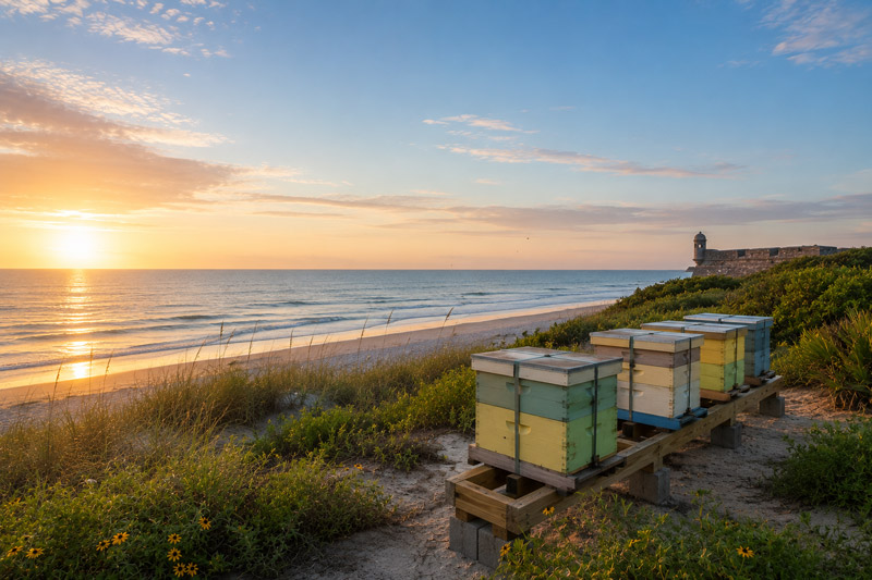 Crescent Beach Apiary producing raw local honey near Crescent Beach in St. Augustine, Florida